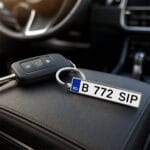 breloc personalizat cu număr mașină — plăcuță Înmatriculare miniatură