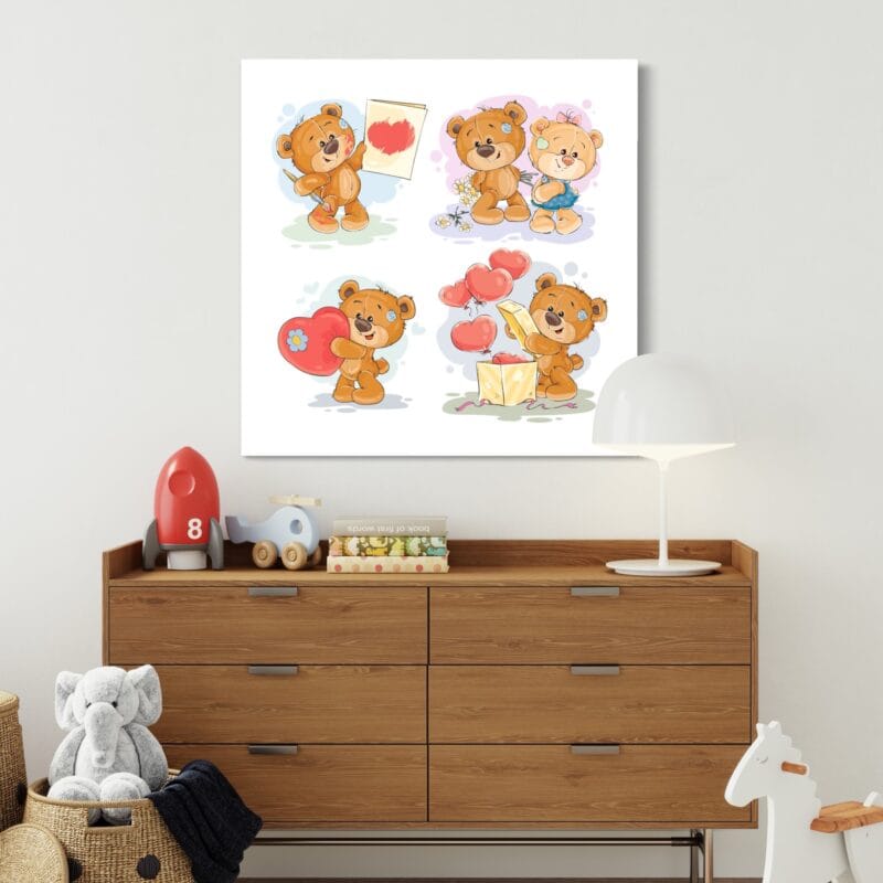 Tablou canvas decorativ pentru camera copilului – URSULETI –