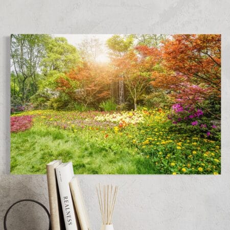 tablou canvas decorativ gradina cu flori 