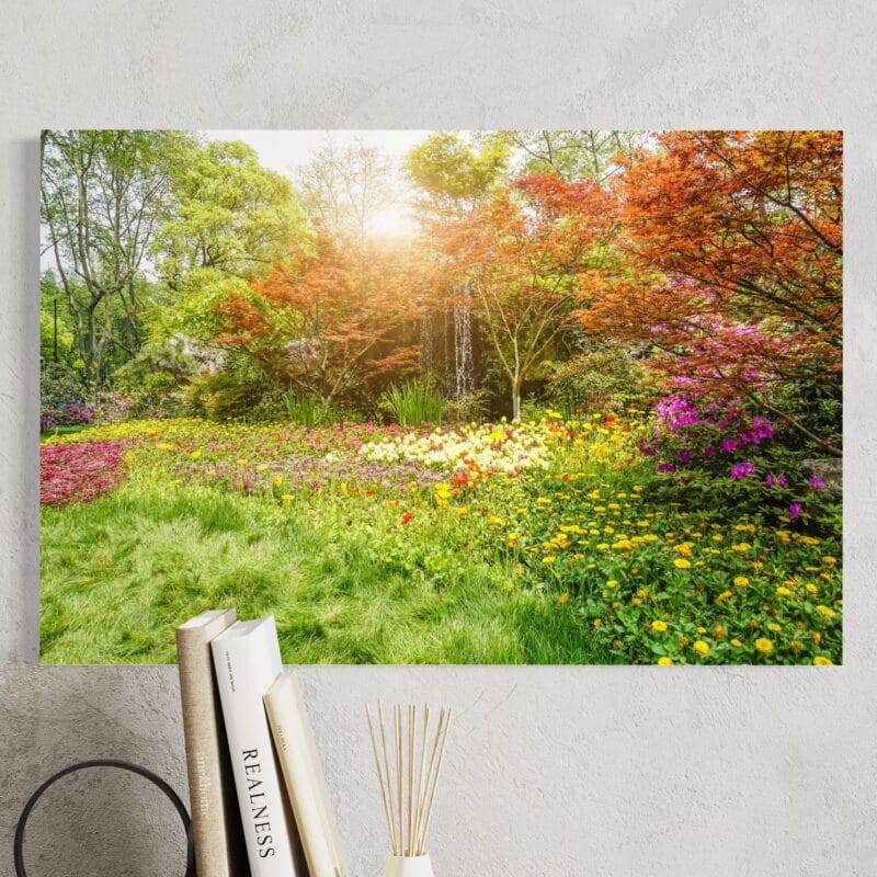 tablou canvas decorativ gradina cu flori