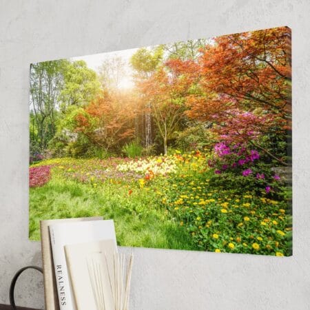 tablou canvas decorativ gradina cu flori