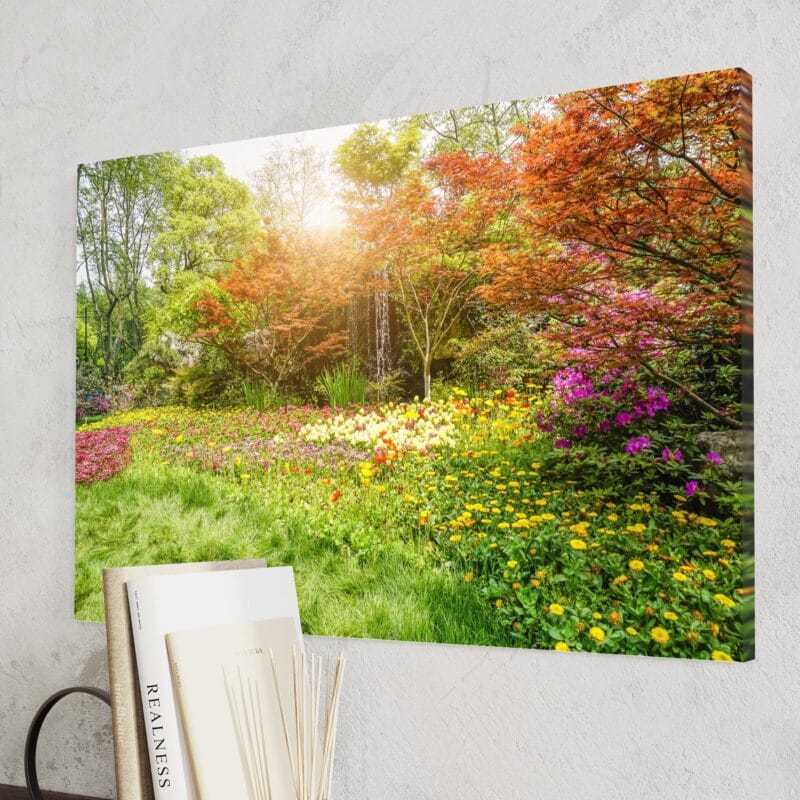 tablou canvas decorativ gradina cu flori