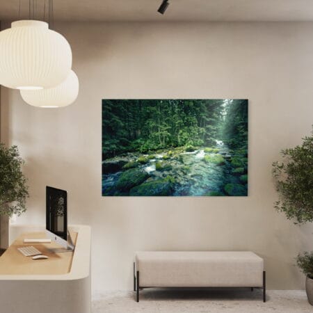 tablou canvas decorativ rÂu În pĂdure 