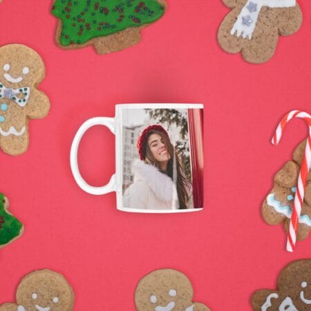 cană personalizată de crăciun cu interior roșu