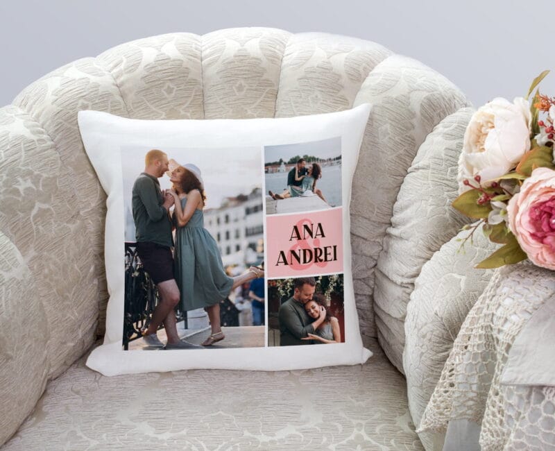 perna personalizata cu 3 fotografii si text