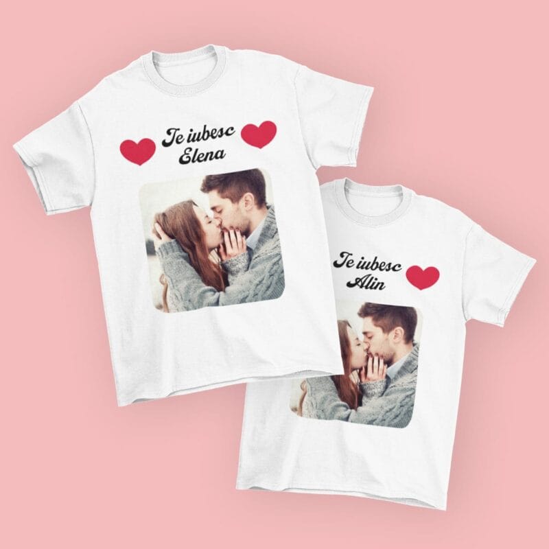set tricouri personalizate de cuplu cu poză