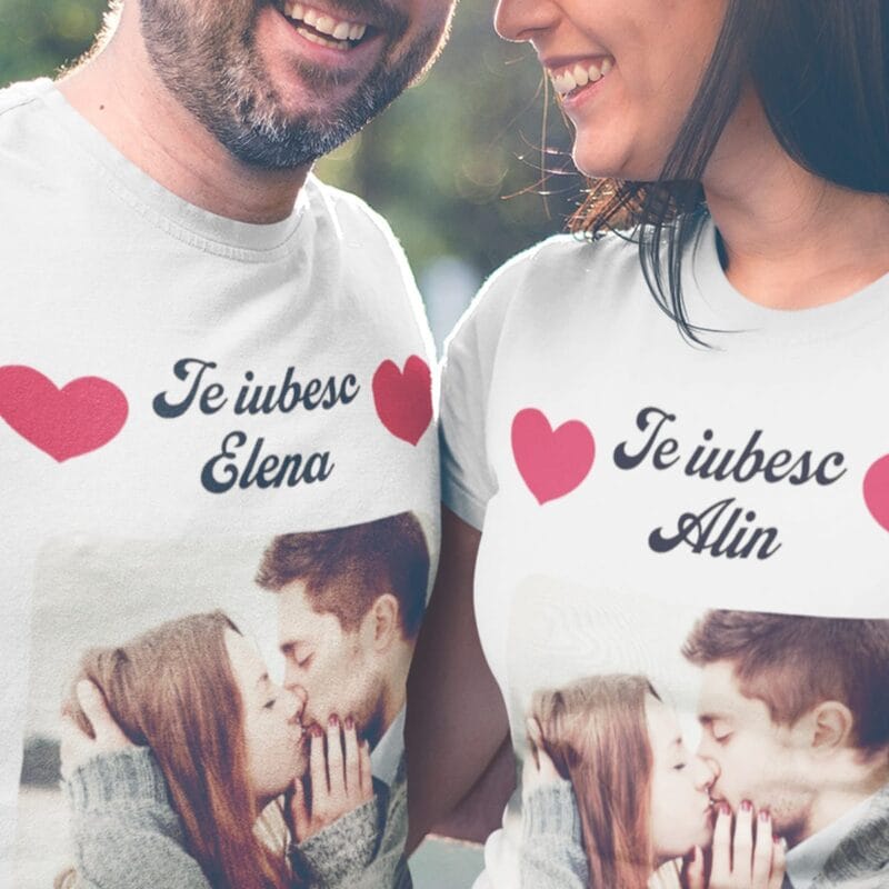set tricouri personalizate de cuplu cu poză