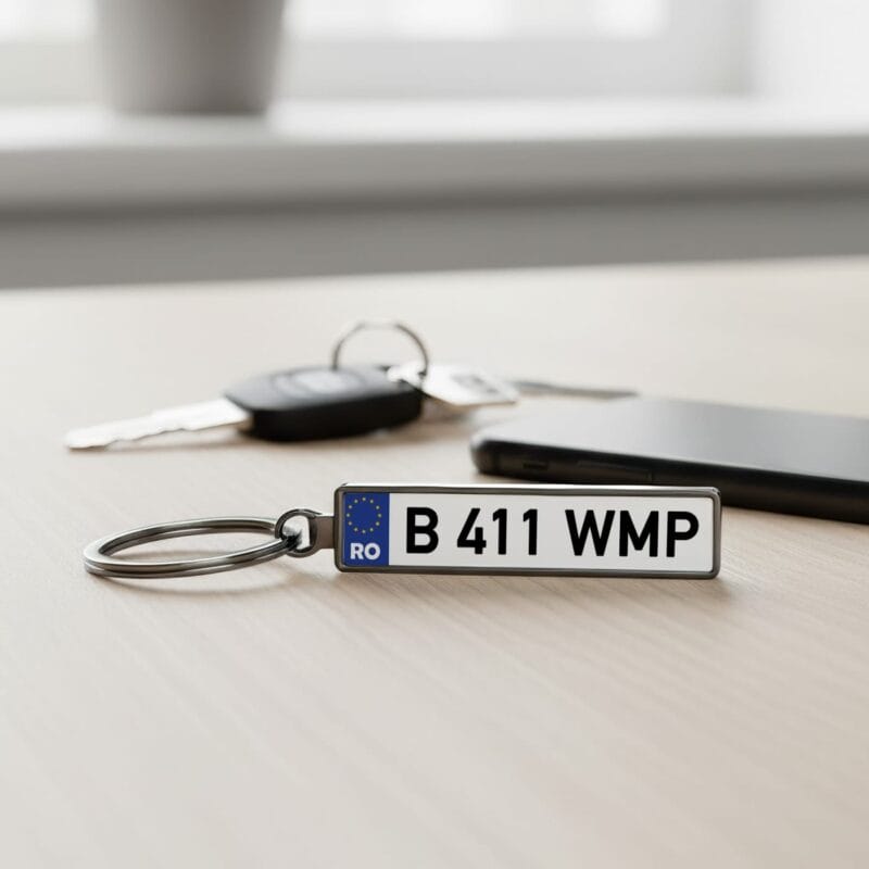 breloc auto personalizat cu număr de Înmatriculare și mesaj cadou unic pentru Șoferi