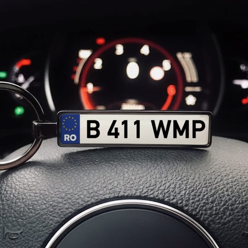 breloc auto personalizat cu număr de Înmatriculare și mesaj cadou unic pentru Șoferi