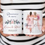 cană personalizată cu ilustrație și nume — cadou domnișoară de onoare