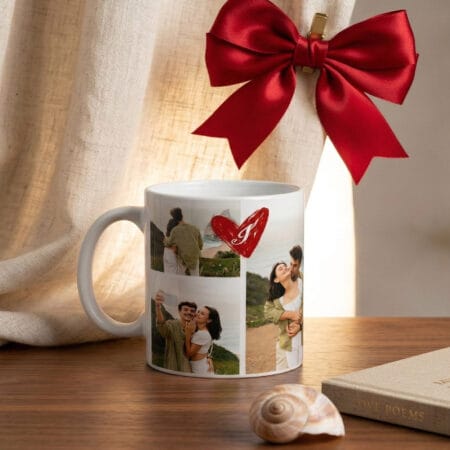 cană personalizată colaj cu 7 fotografii și text