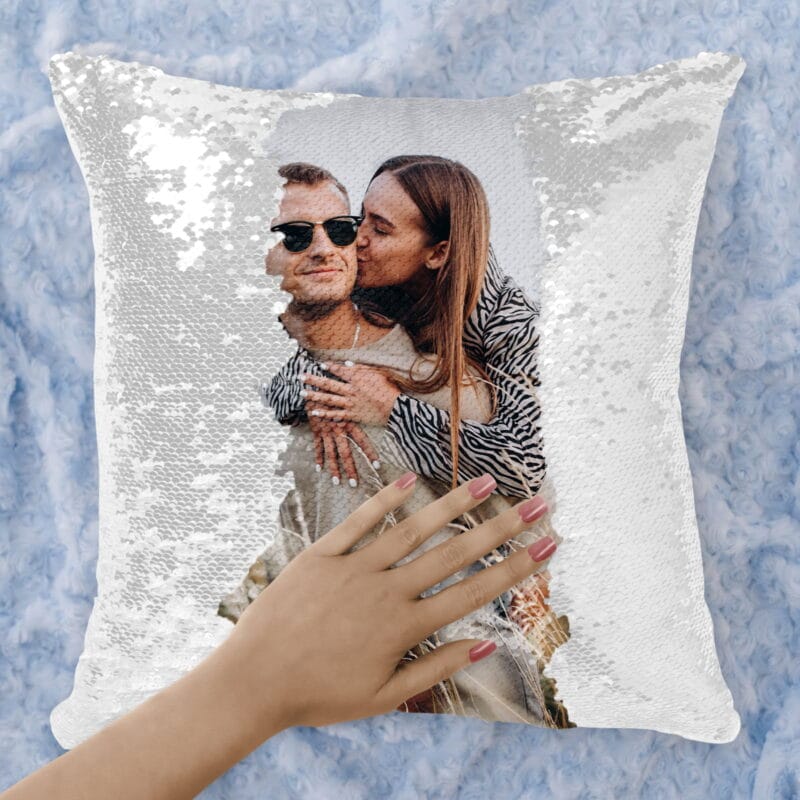 pernă cu paiete personalizată