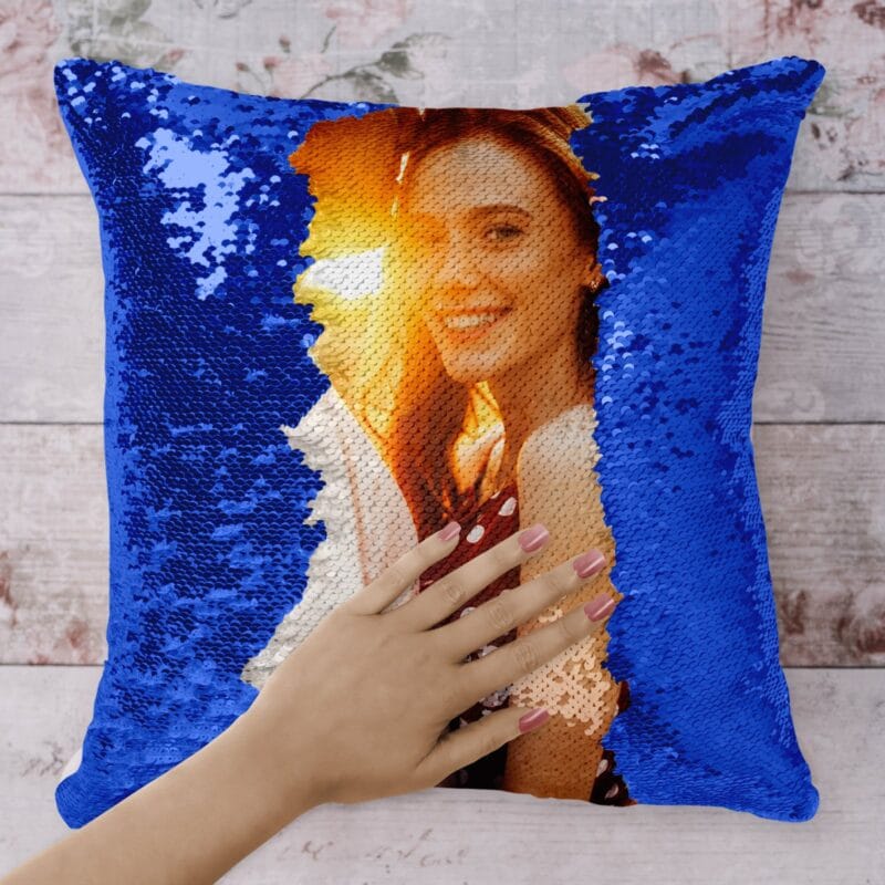 pernă cu paiete personalizată