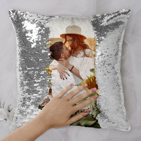 pernă cu paiete personalizată