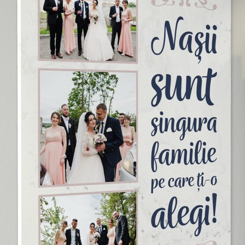 tablou canvas personalizat nașii sunt singura familie