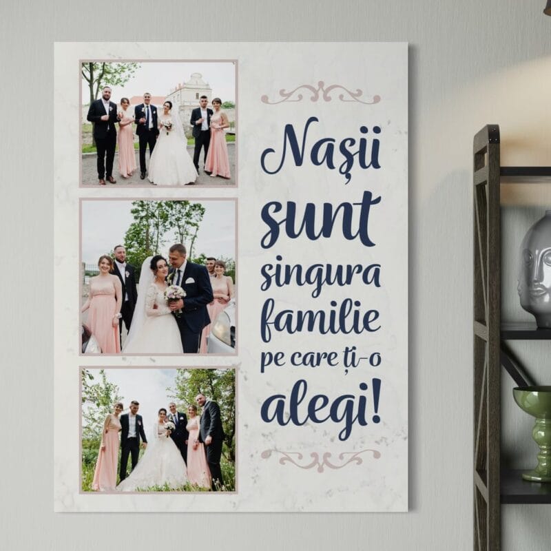 tablou canvas personalizat nașii sunt singura familie