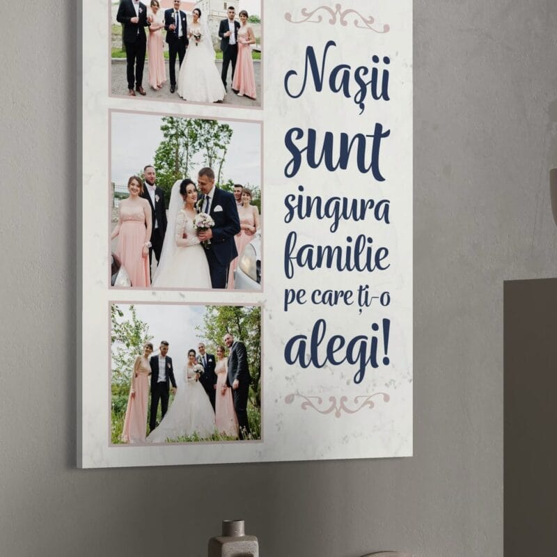 tablou canvas personalizat nașii sunt singura familie