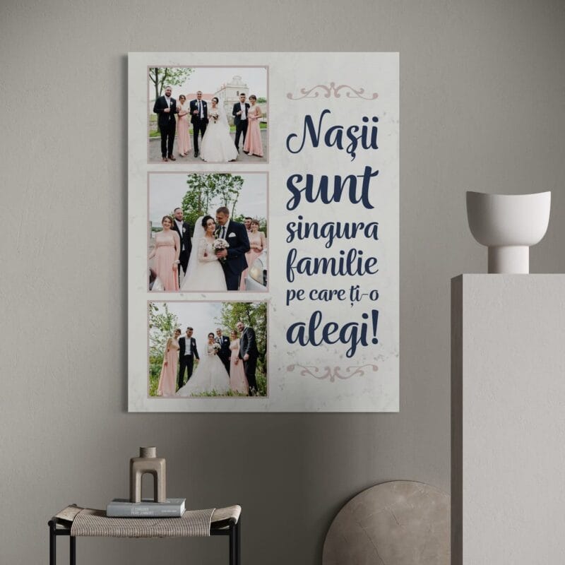 tablou canvas personalizat nașii sunt singura familie