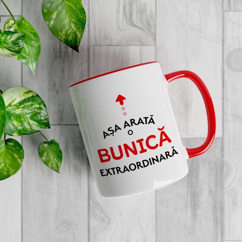 cană interior roșu - bunică extraordinară