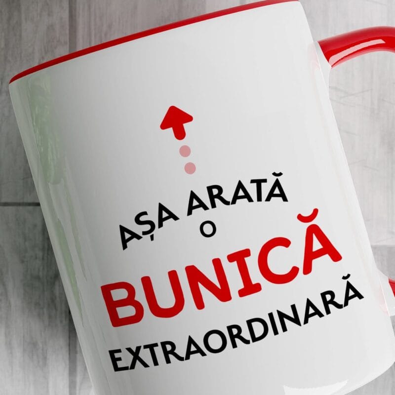 cană interior roșu - bunică extraordinară