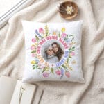 pernă personalizată cadou cea mai bună mama — coroană florală acuarelă pernă personalizată cadou cea mai bună mama — coroană florală acuarelă