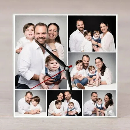 ceas pătrat personalizat cu 6 poze