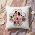 pernă personalizată cuplu "inimi interconectate" colaj 4 poze romantice (design roz) pernă personalizată cuplu "inimi interconectate" colaj 4 poze romantice (design roz)