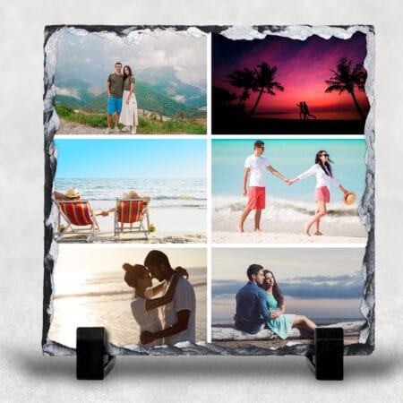 Piatră personalizată patrată cu 6 poze