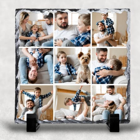 Piatră personalizată patrată cu 9 poze