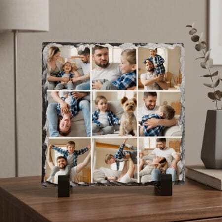 placă ardezie pătrată personalizată cu 9 poze