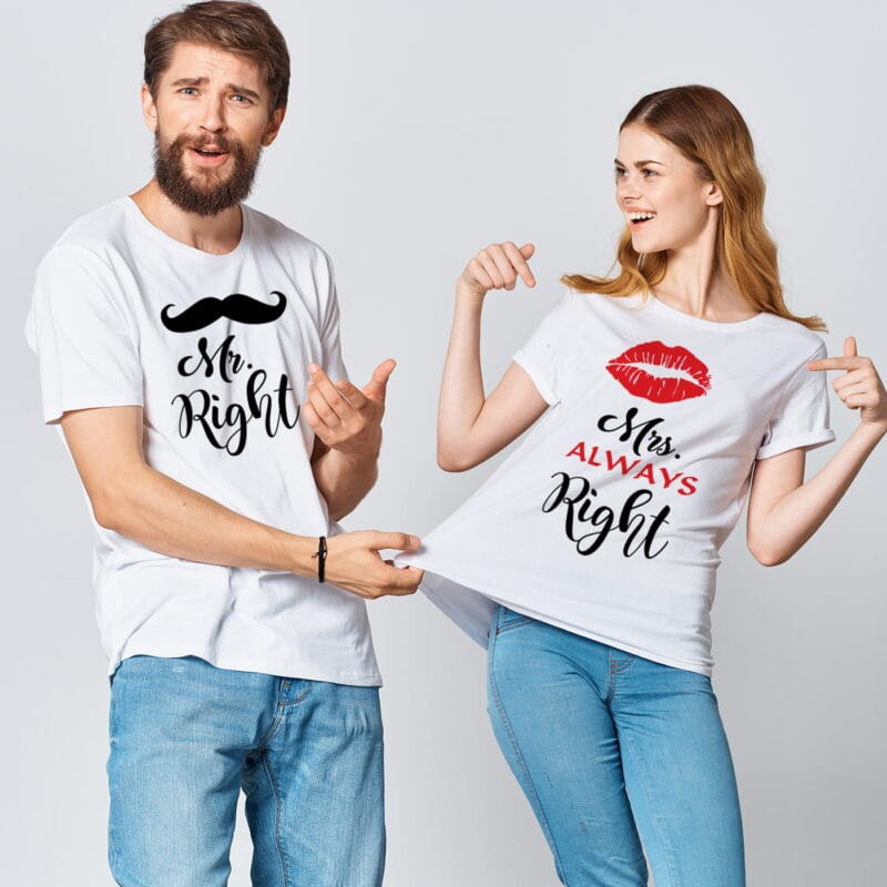 tricouri personalizate - mrs always right- mr right
