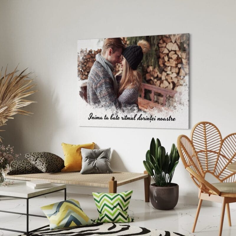 tablou canvas personalizat efect watercolor