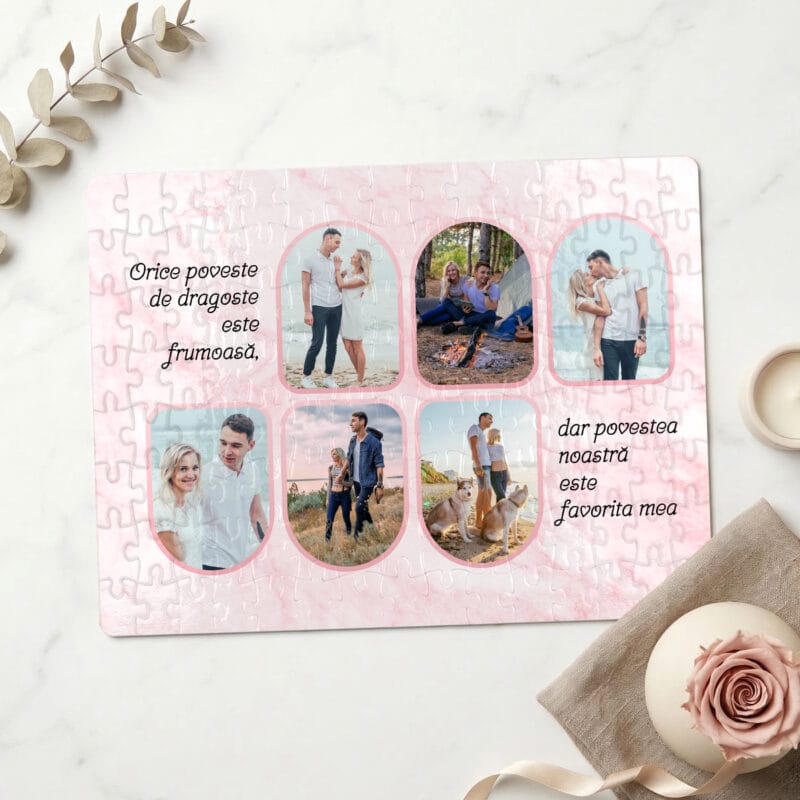 puzzle personalizat "orice poveste de dragoste este frumoasă"