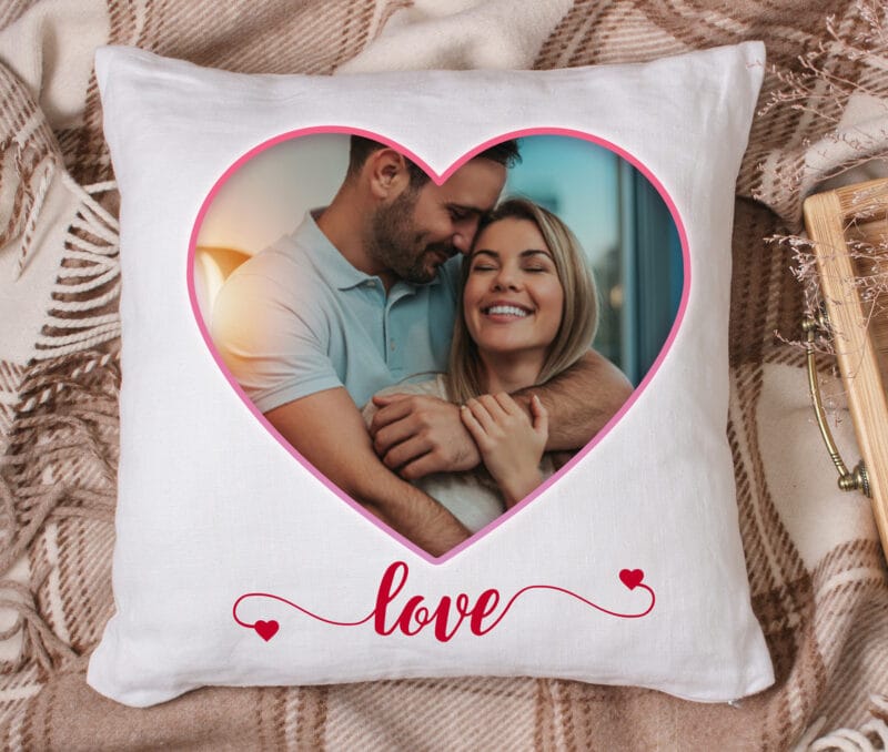 Pernă personalizată fotografie inimă