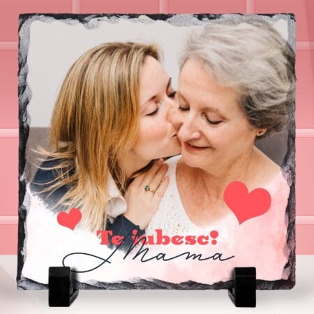 piatră personalizată watercolor - te iubesc mama