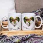 set 2 căni personalizate cu poză și nume — cadou cuplu te iubesc