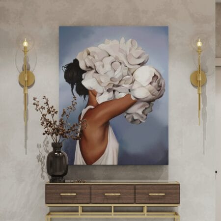 Tablou Canvas Decorativ Floral Girl Blue (copiază)