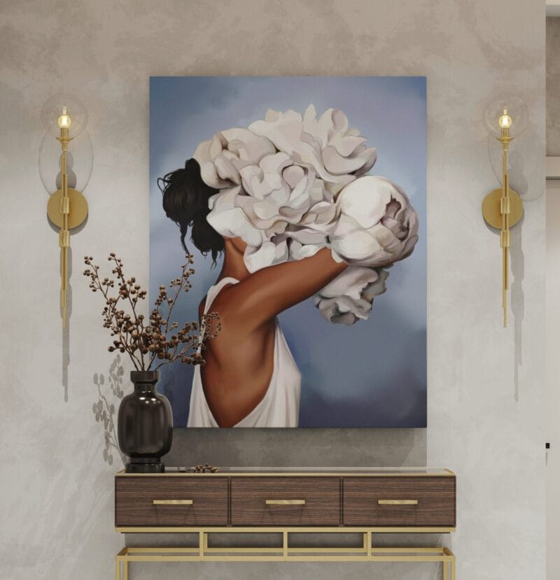 Tablou Canvas Decorativ Floral Girl Blue (copiază)