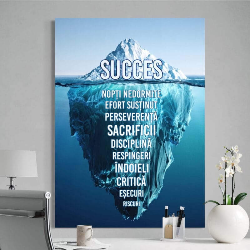 tablou canvas decorativ motivațional cu iceberg succes — birou
