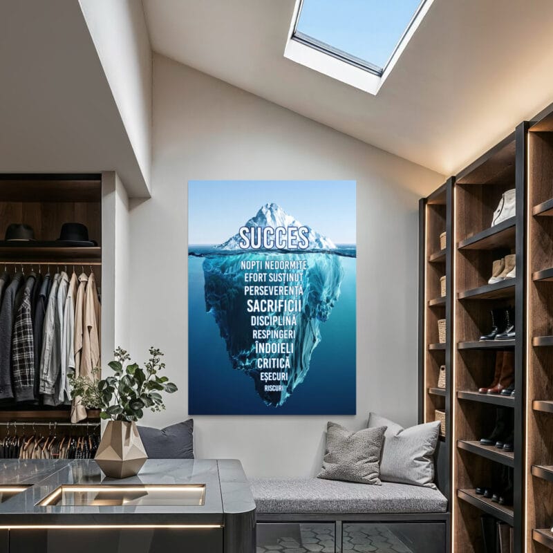 tablou canvas decorativ motivațional cu iceberg succes — birou