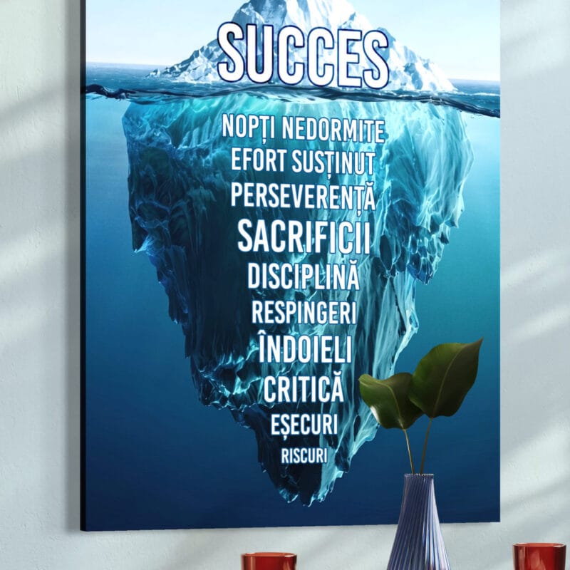tablou canvas decorativ motivațional cu iceberg succes — birou