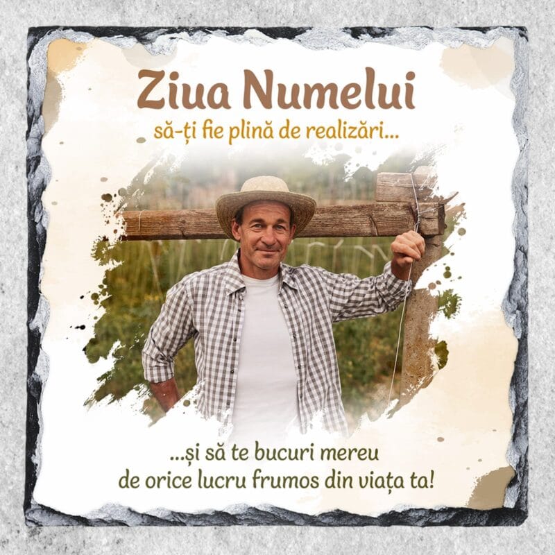 piatră personalizată patrată ziua numelui