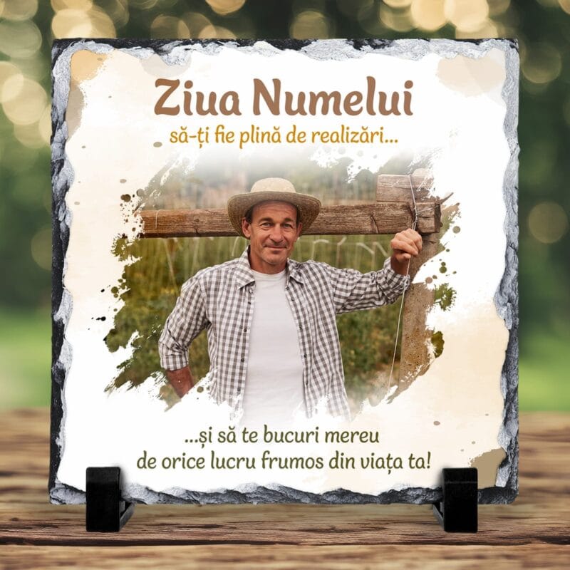 piatră personalizată patrată ziua numelui
