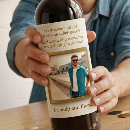 vin personalizat la mulți ani cu poză și nume