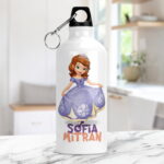 bidon de apă personalizat cu personaj preferat și nume - pentru fete