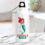 bidon de apă personalizat cu nume și personaj pentru fete