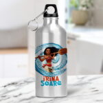 bidon de apă personalizat cu nume și personaj pentru fete