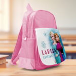 ghiozdan personalizat cu personaj preferat și nume pentru fetițe