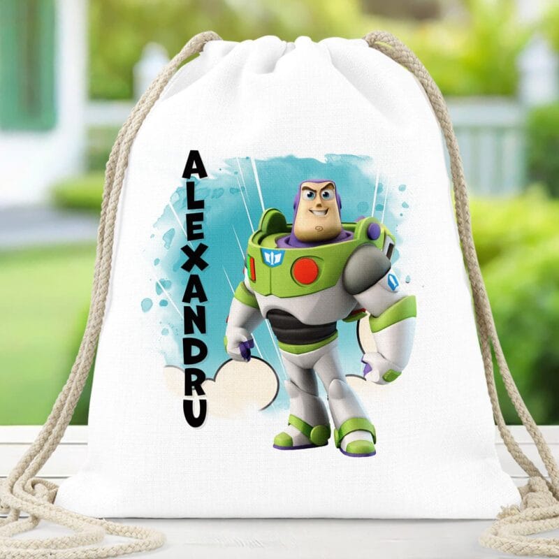 rucsac personalizat cu nume și personaj preferat pentru băieți
