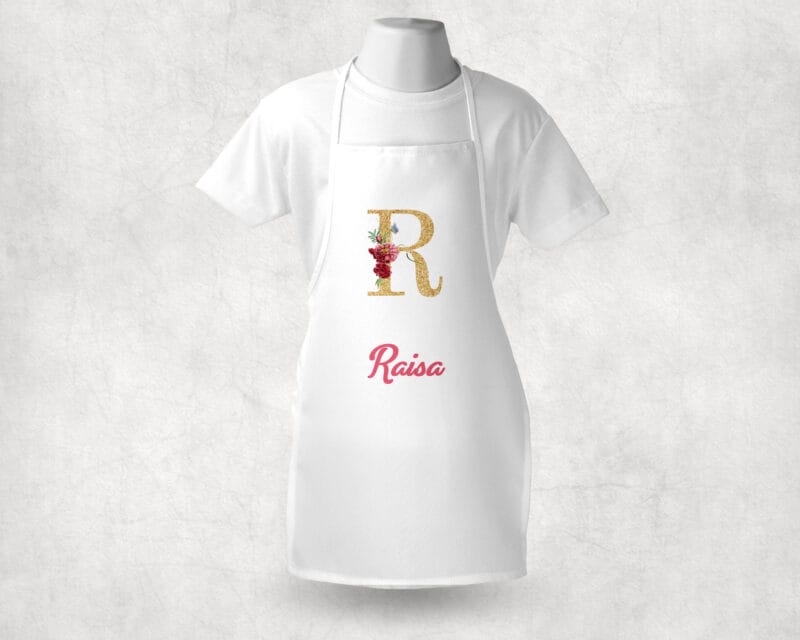 Șorț personalizat cu nume și personaj preferat pentru fete (copiază)